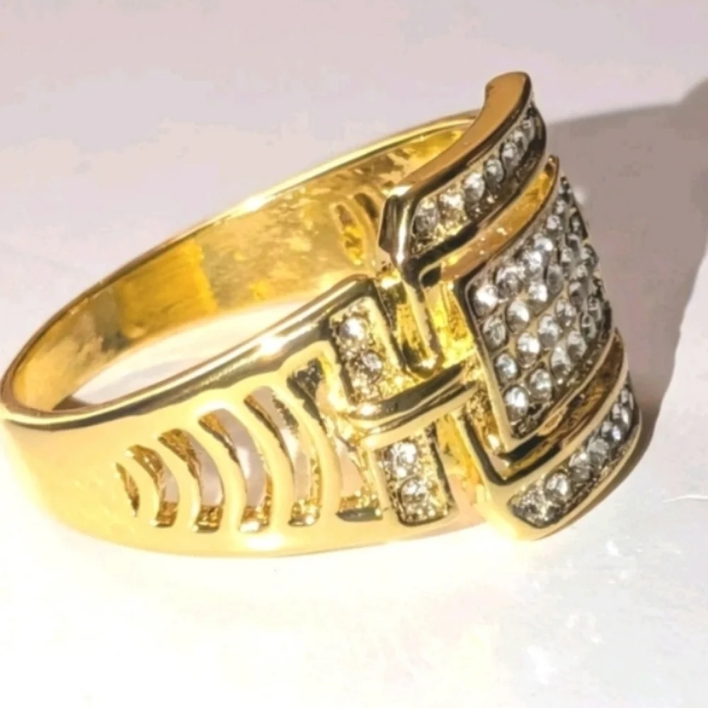 3ct round Cut Moissanite 14k Yellow Gold Plated Mens Royal Style Ring Sz 11